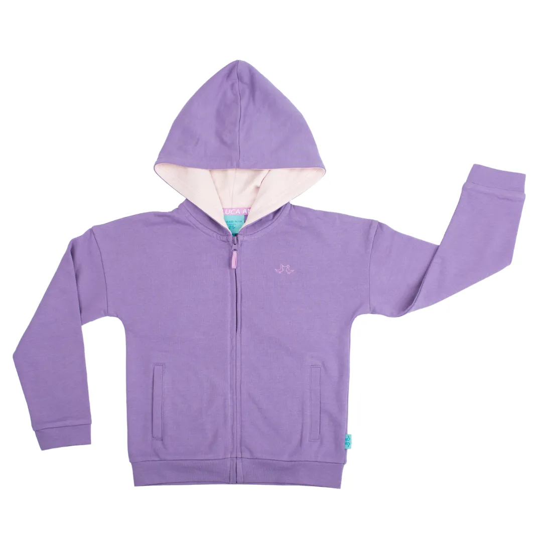 Purple Zip Up Girls Hoodie
