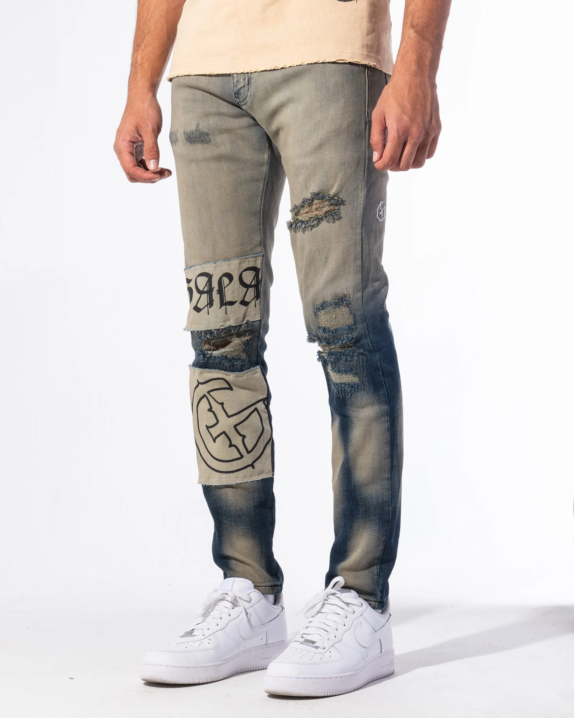 "DEAD OR ALIVE" DENIM (NAVY/STONE OMBRE)