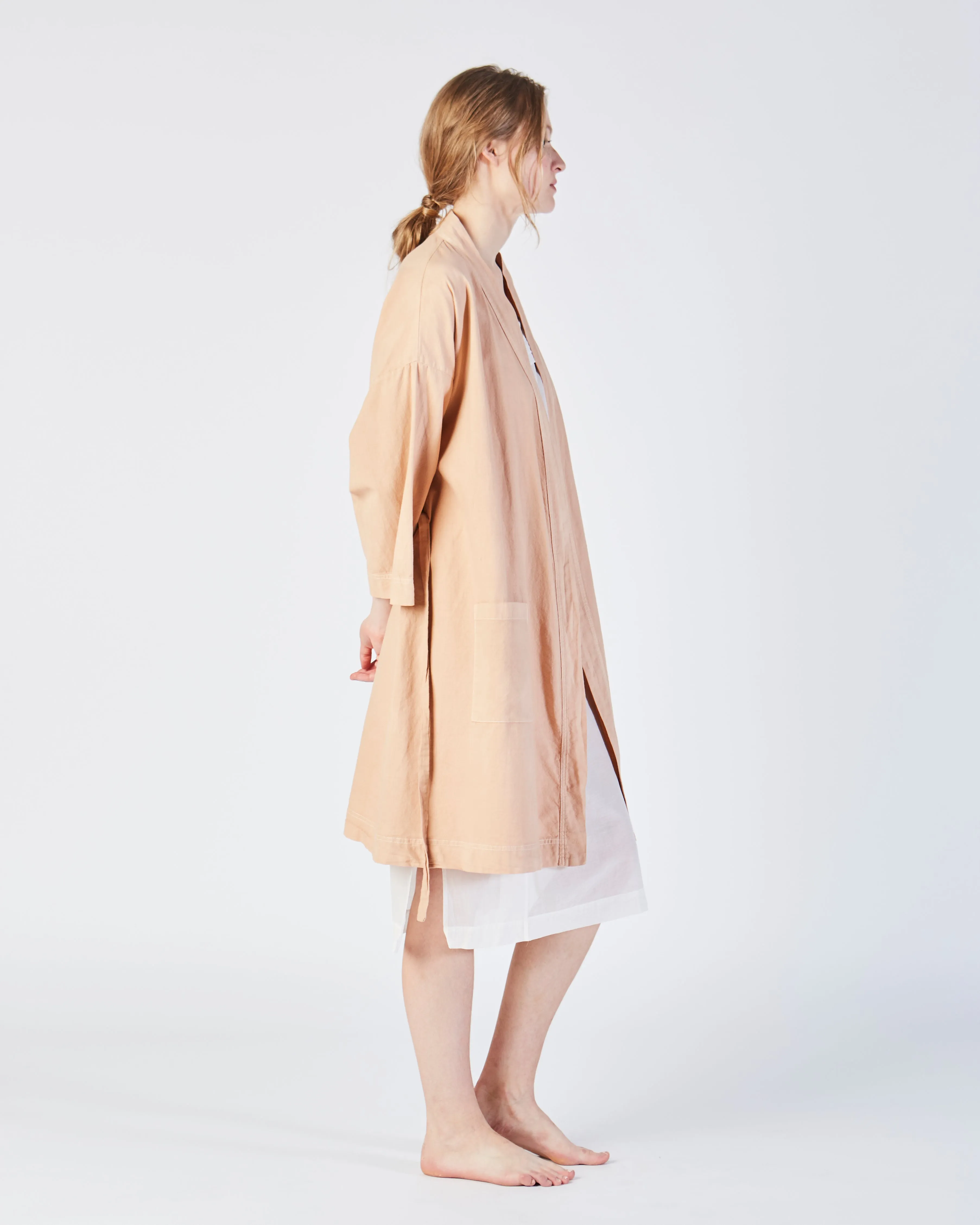 Racine organic cotton robe in petal