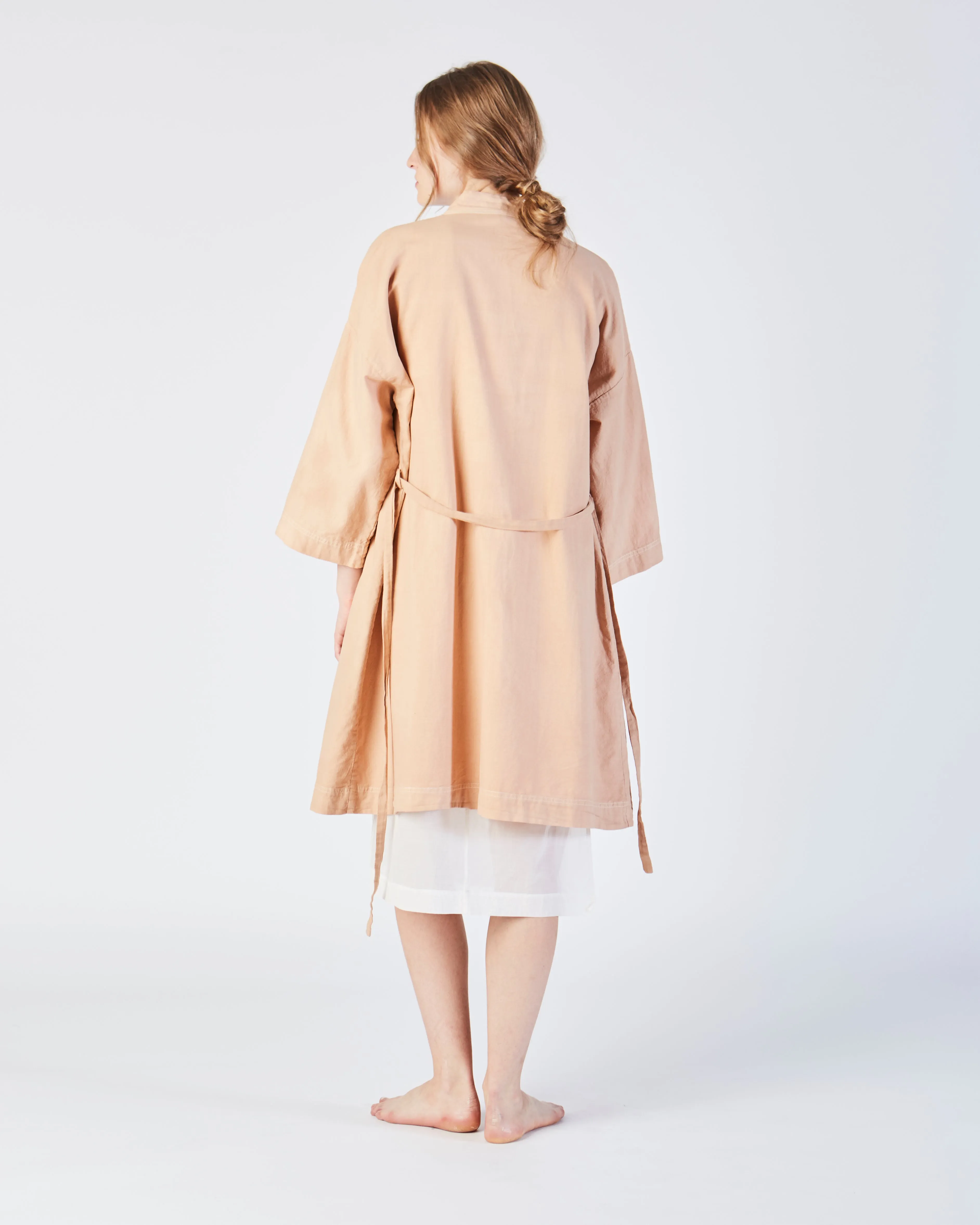 Racine organic cotton robe in petal