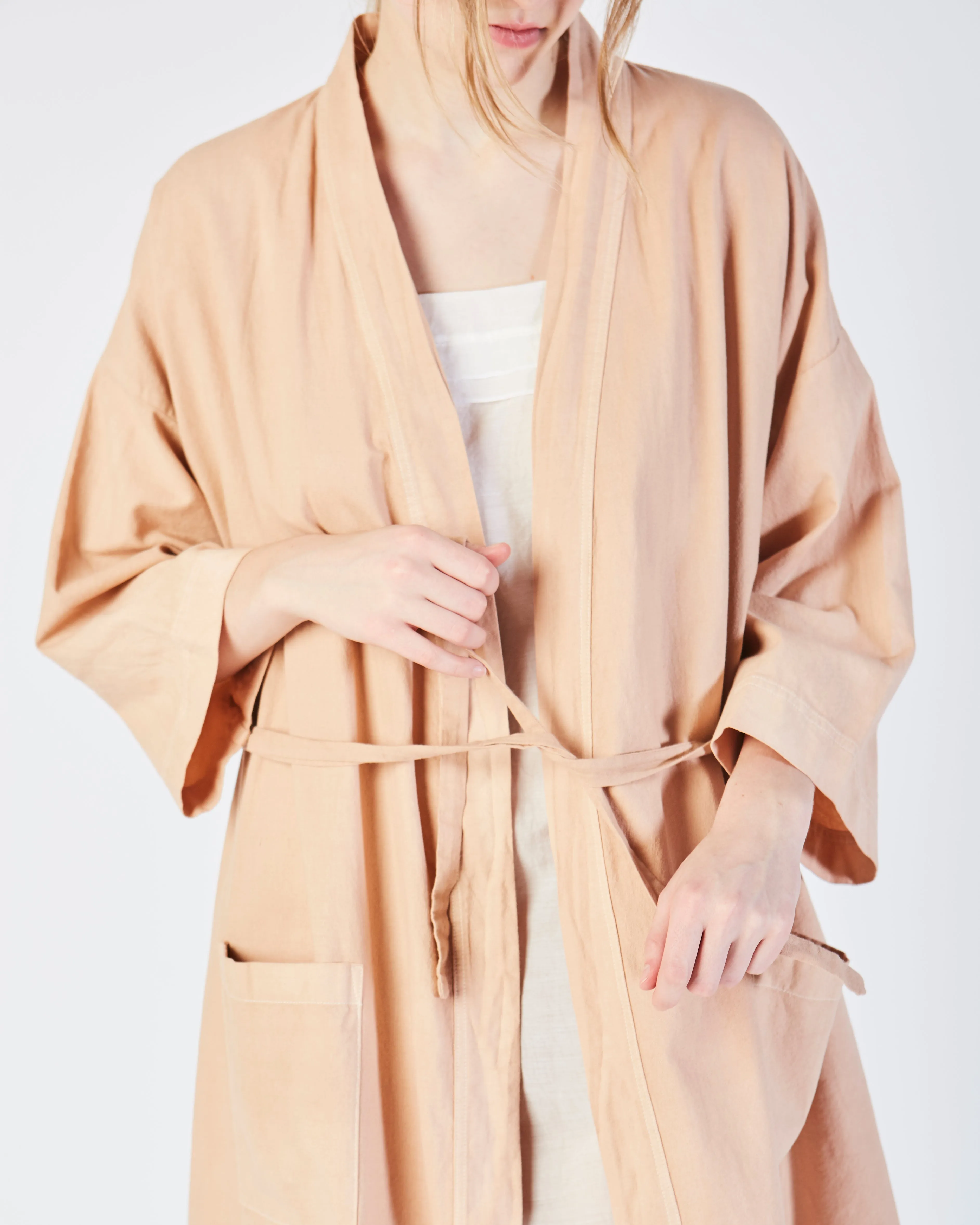 Racine organic cotton robe in petal