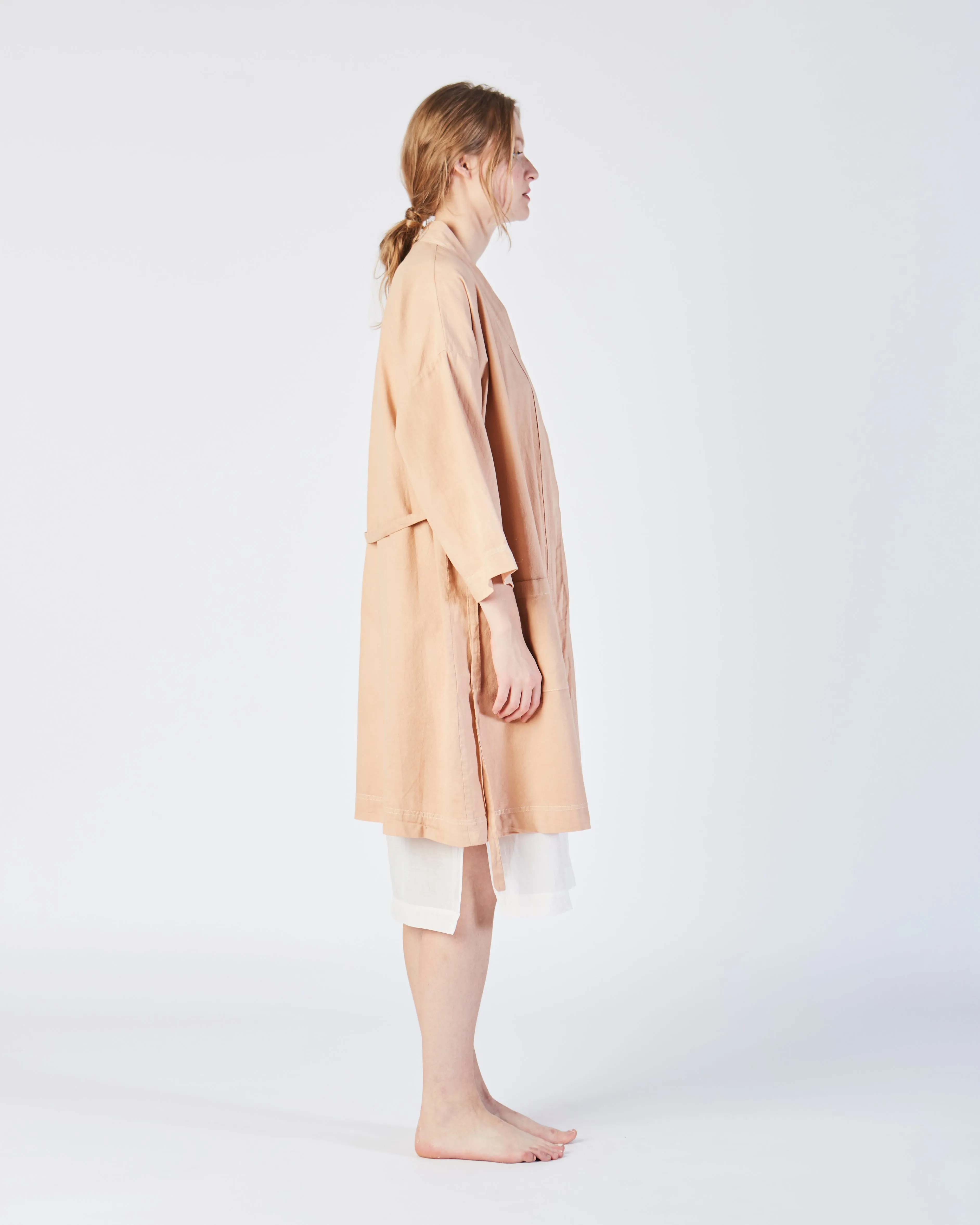 Racine organic cotton robe in petal