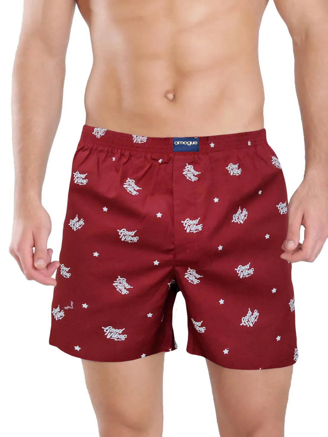 Red & Black Funky Printed Pair Of Men Cotton Boxers