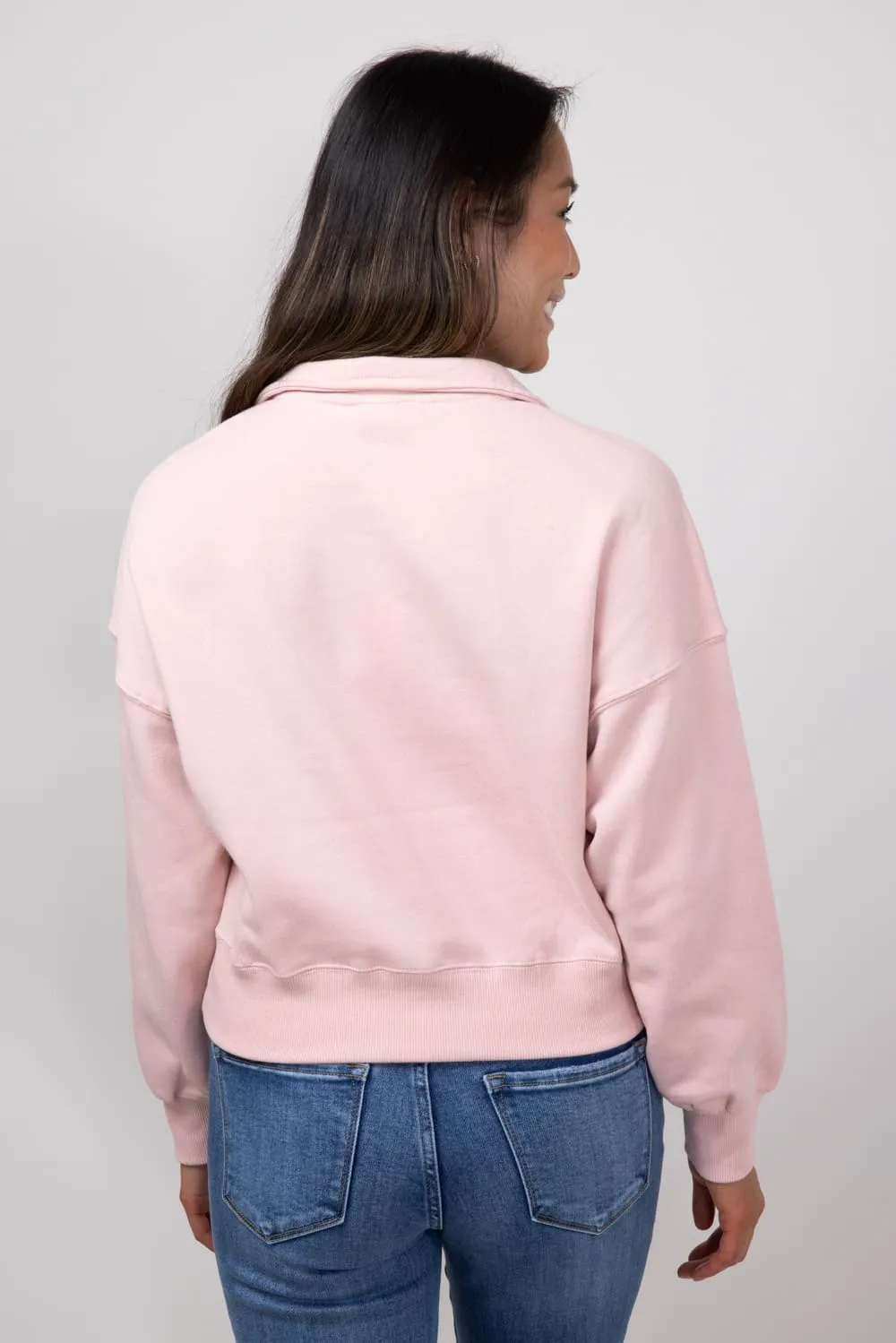 Reflex ¼ Zip Johnny Collar Pullover for Women in Pink | JK240-PINK