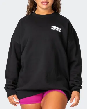 Reset Crew Oversized Vintage Pullover - Black (PRE-ORDER)