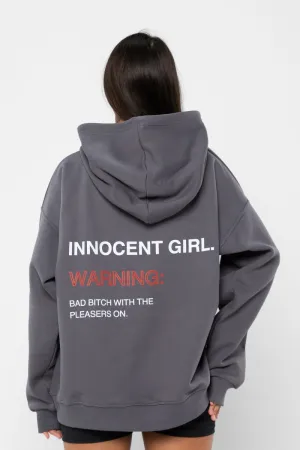REV ACTIV Innocent Girl With Pleasers Premium Hoodie - Grey