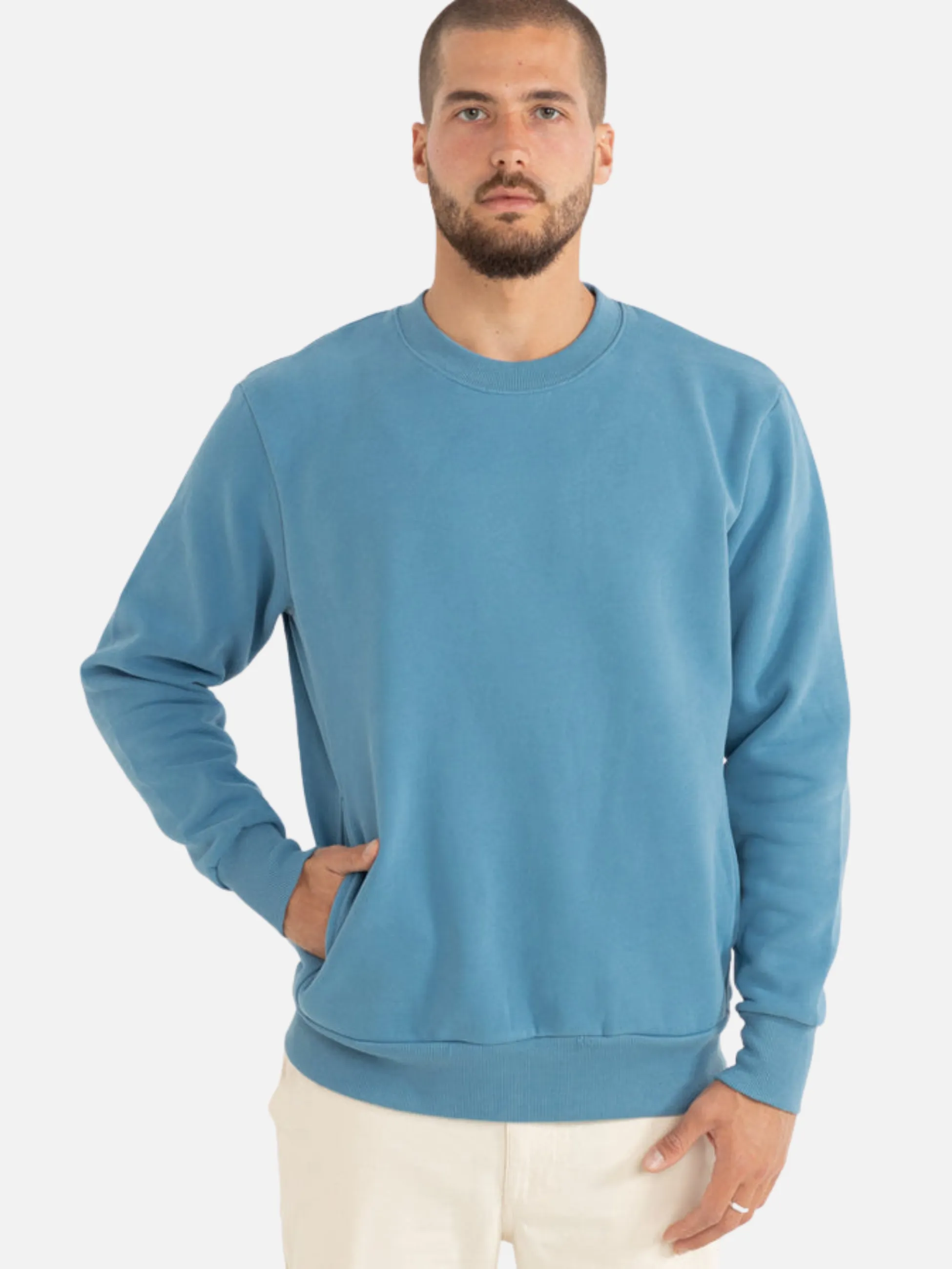 Rhythm Classic Fleece Crew - Mineral Blue