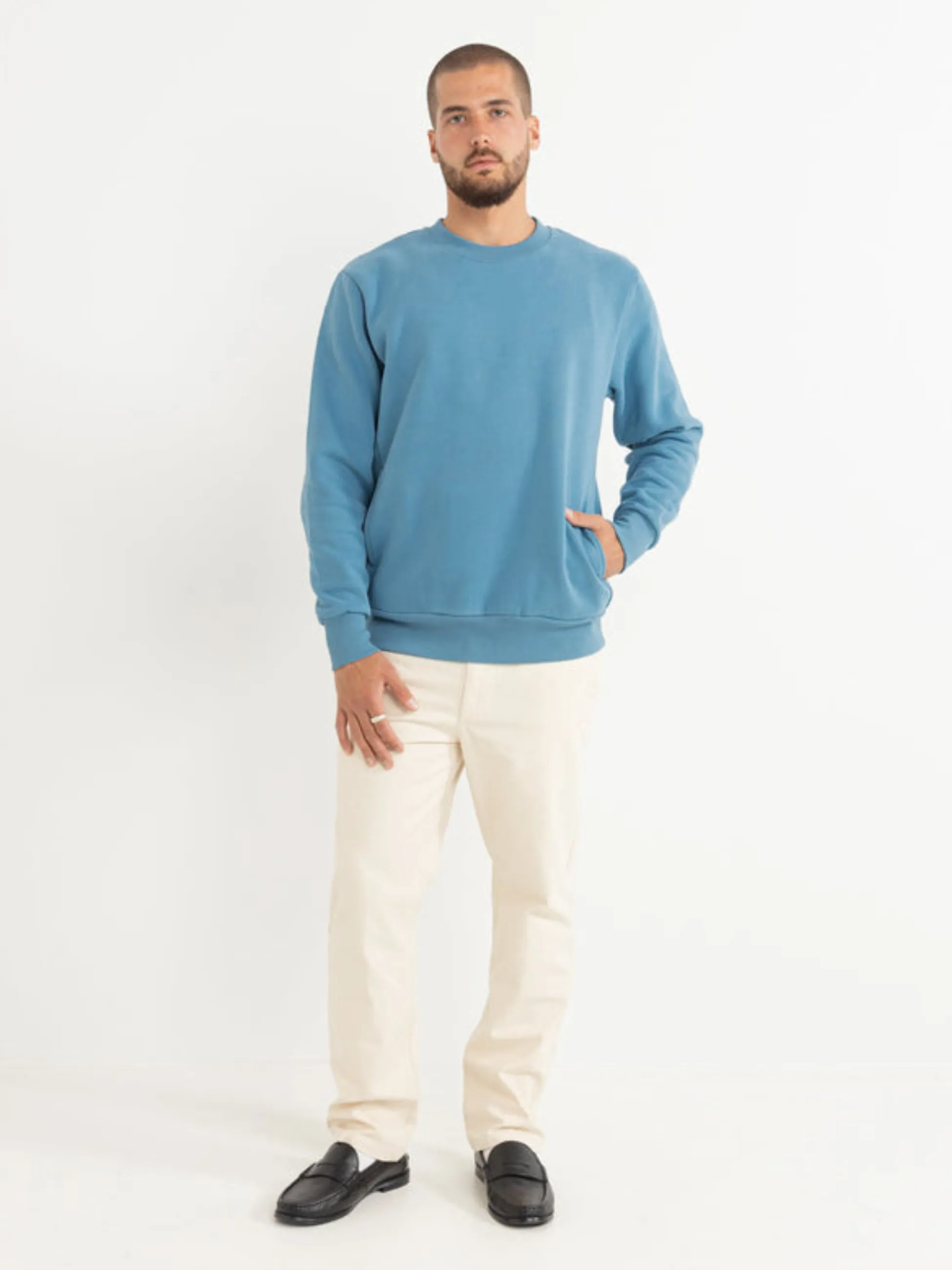 Rhythm Classic Fleece Crew - Mineral Blue