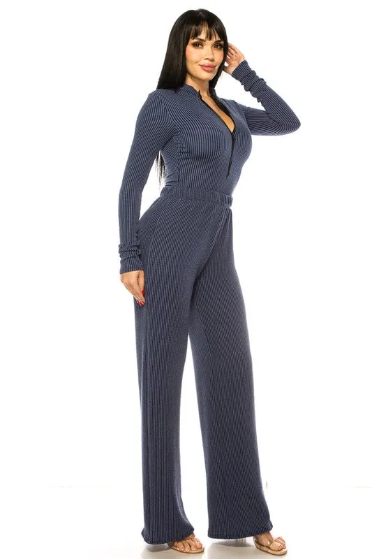 Ribbed Bodysuit and Jogger Set