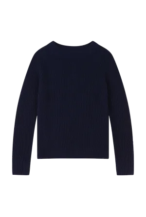 Ribbed Cashmere Sweatshirt | Navy