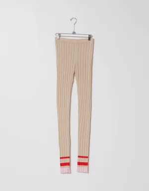 Ribbed legging  in combo almond & chili