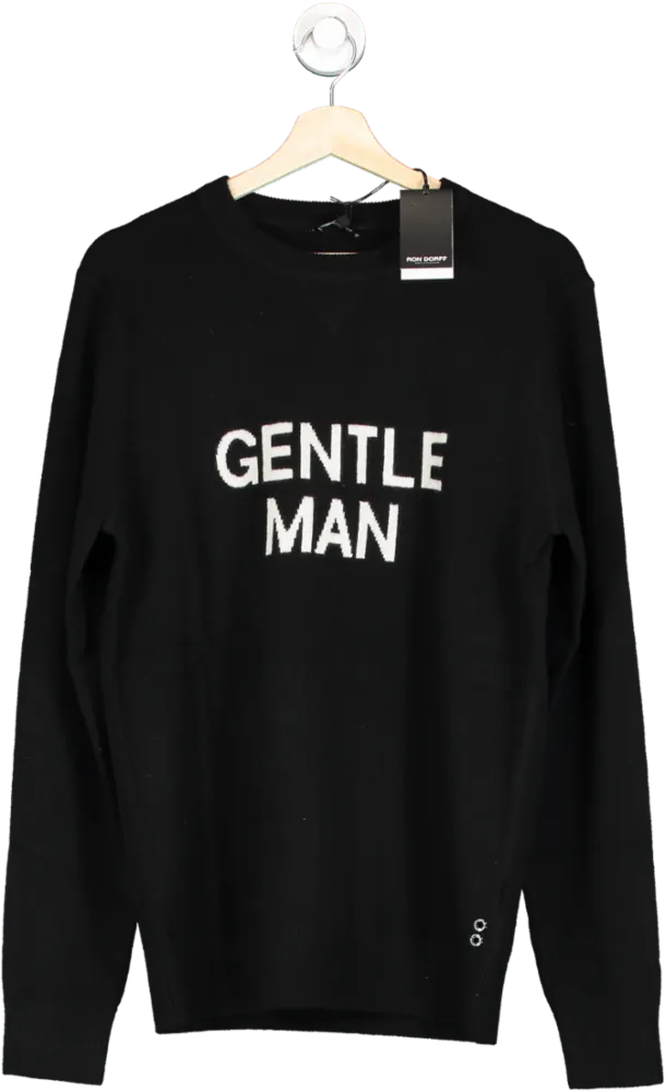 Ron Dorff Black Luxury 100% Cashmere "Gentleman" Jumper UK Medium