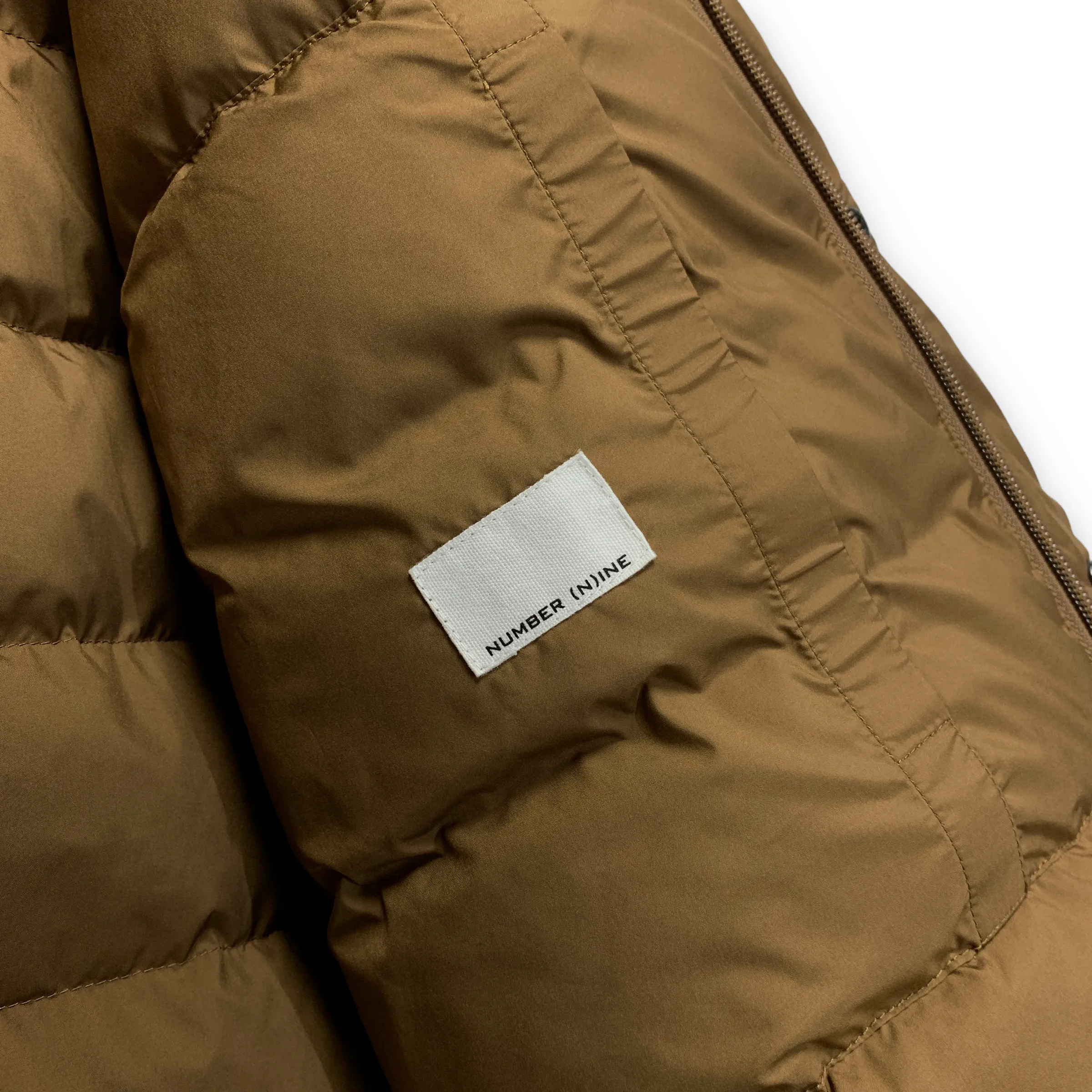 [S] Number Nine Logo Down Puffer Jacket Brown