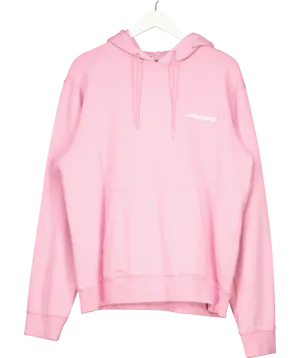 Sandro Pink Rubber Cotton Fleece Hoodie UK XXL