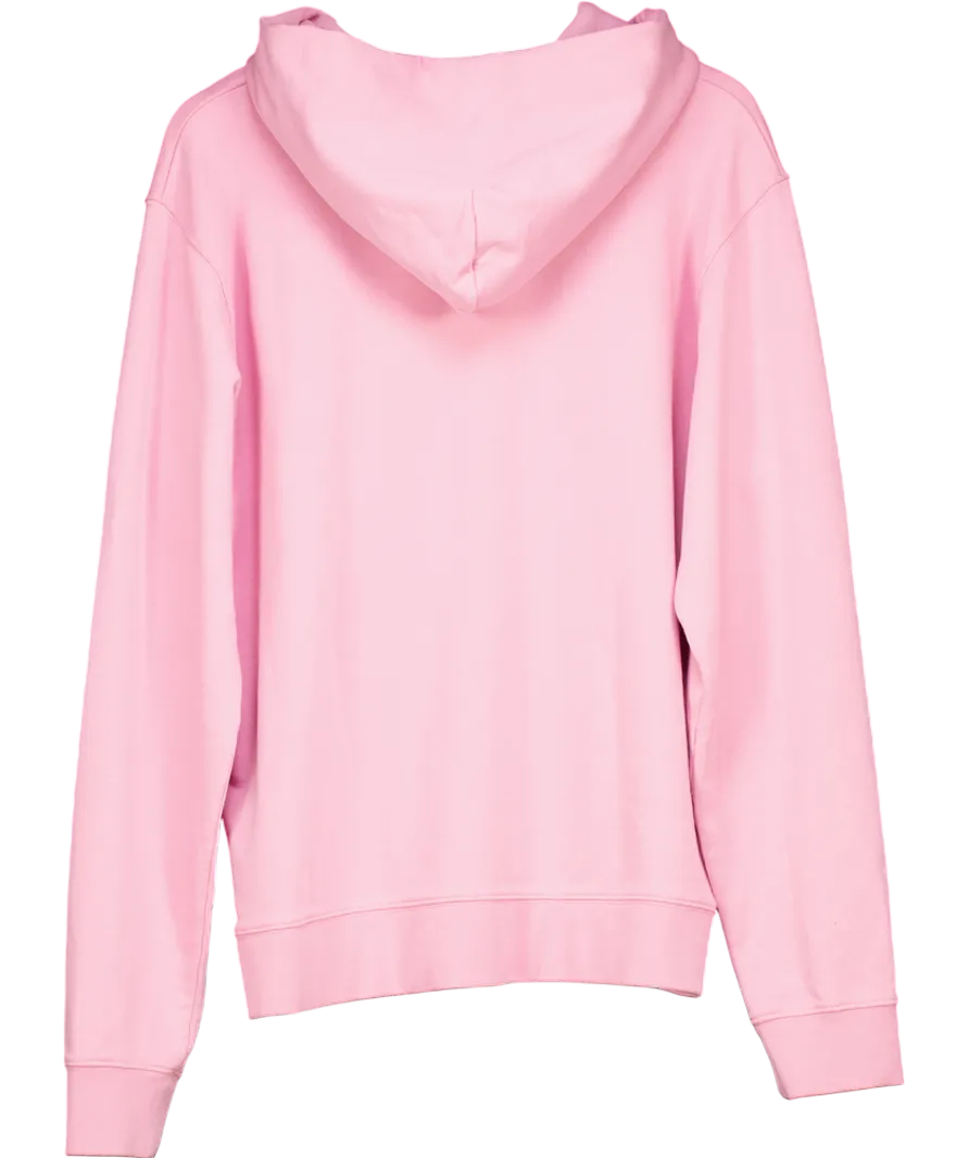 Sandro Pink Rubber Cotton Fleece Hoodie UK XXL