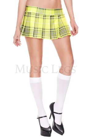 School Girl Yellow Plaid Mini Skirt