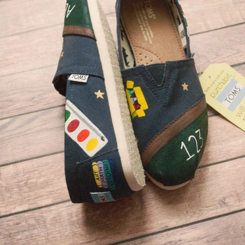School Teacher Hand Painted Toms