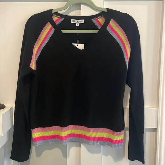 Scott &amp; Scott London Lola Cashmere V-neck Sweater NWT