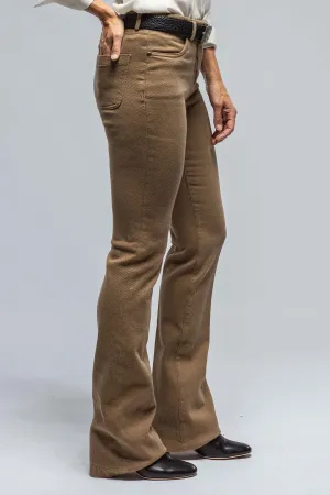 Selma Stretch Cord Flare Pant In Khaki Shadow