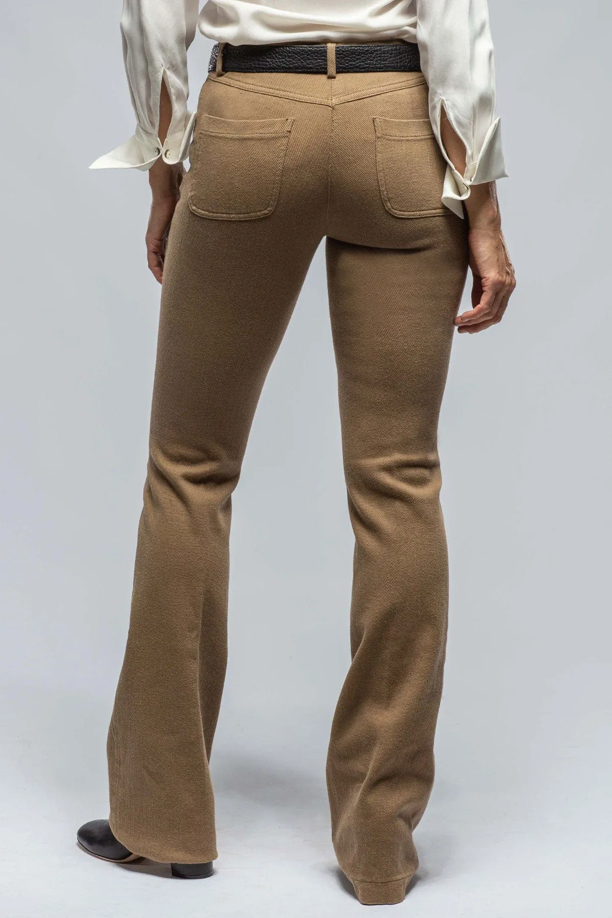 Selma Stretch Cord Flare Pant In Khaki Shadow