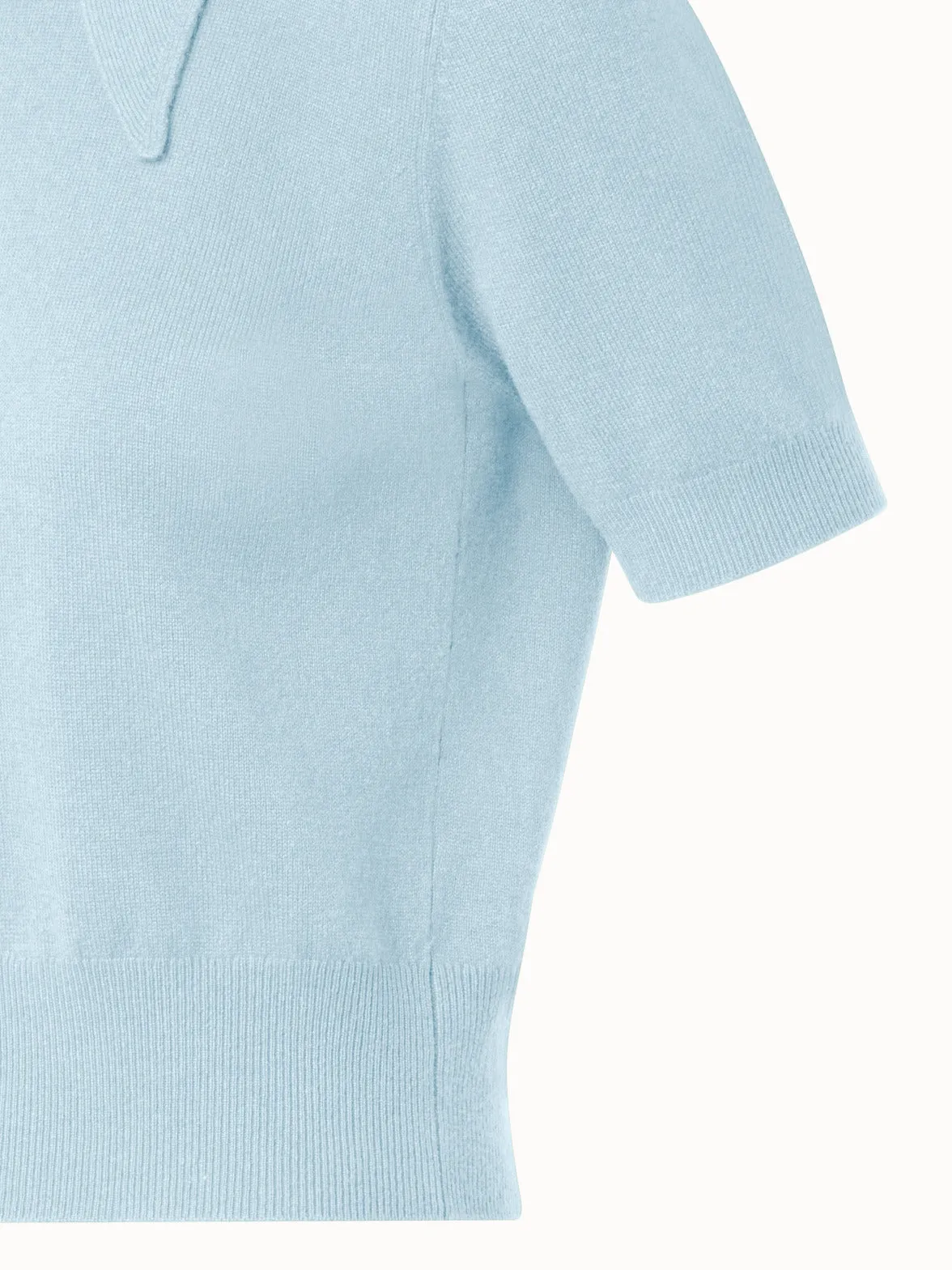 Short Sleeve Cashmere Sweater with Knot Detail