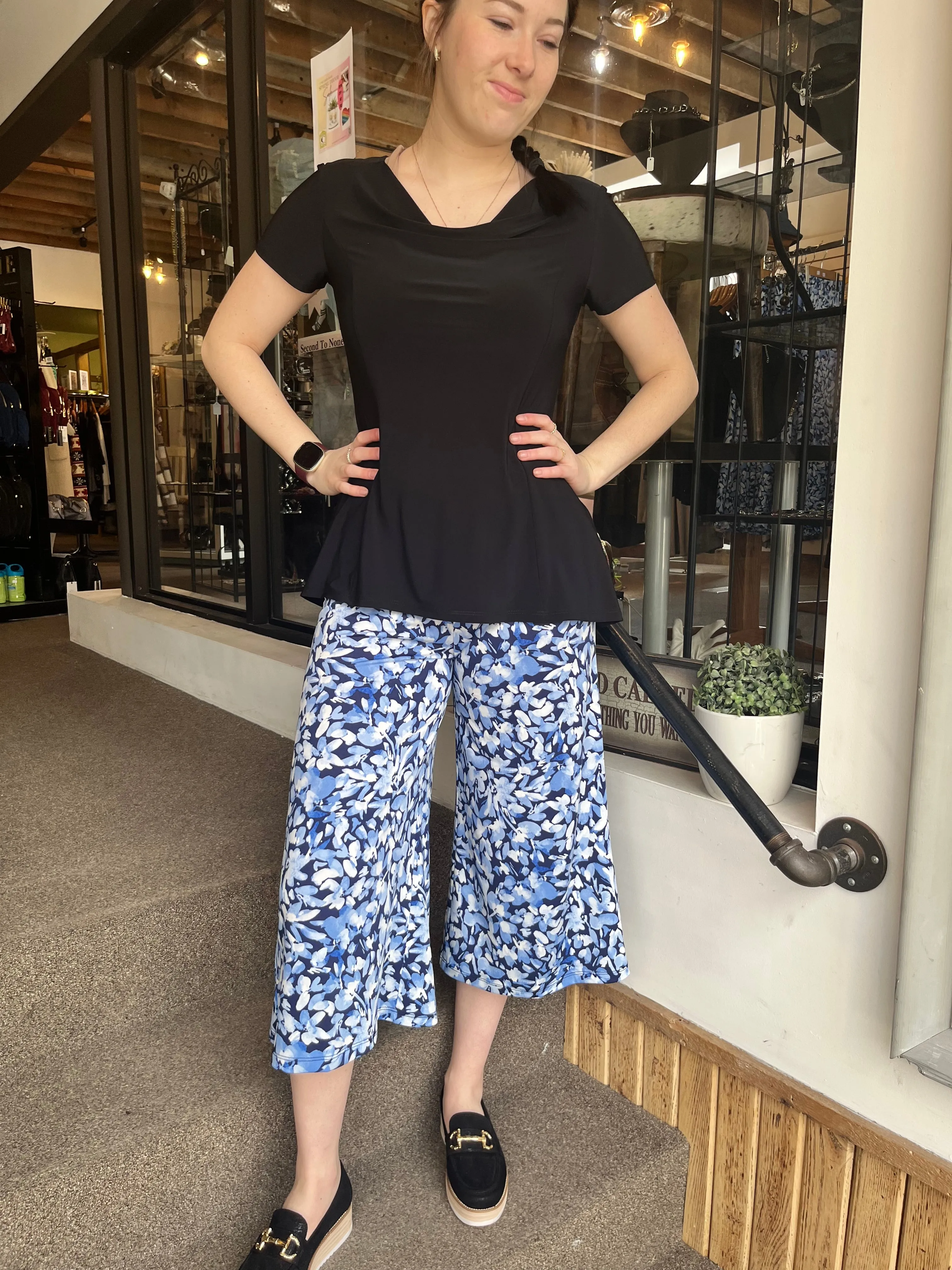 Short Sleeve Drape-Front Top (Canada-Made)