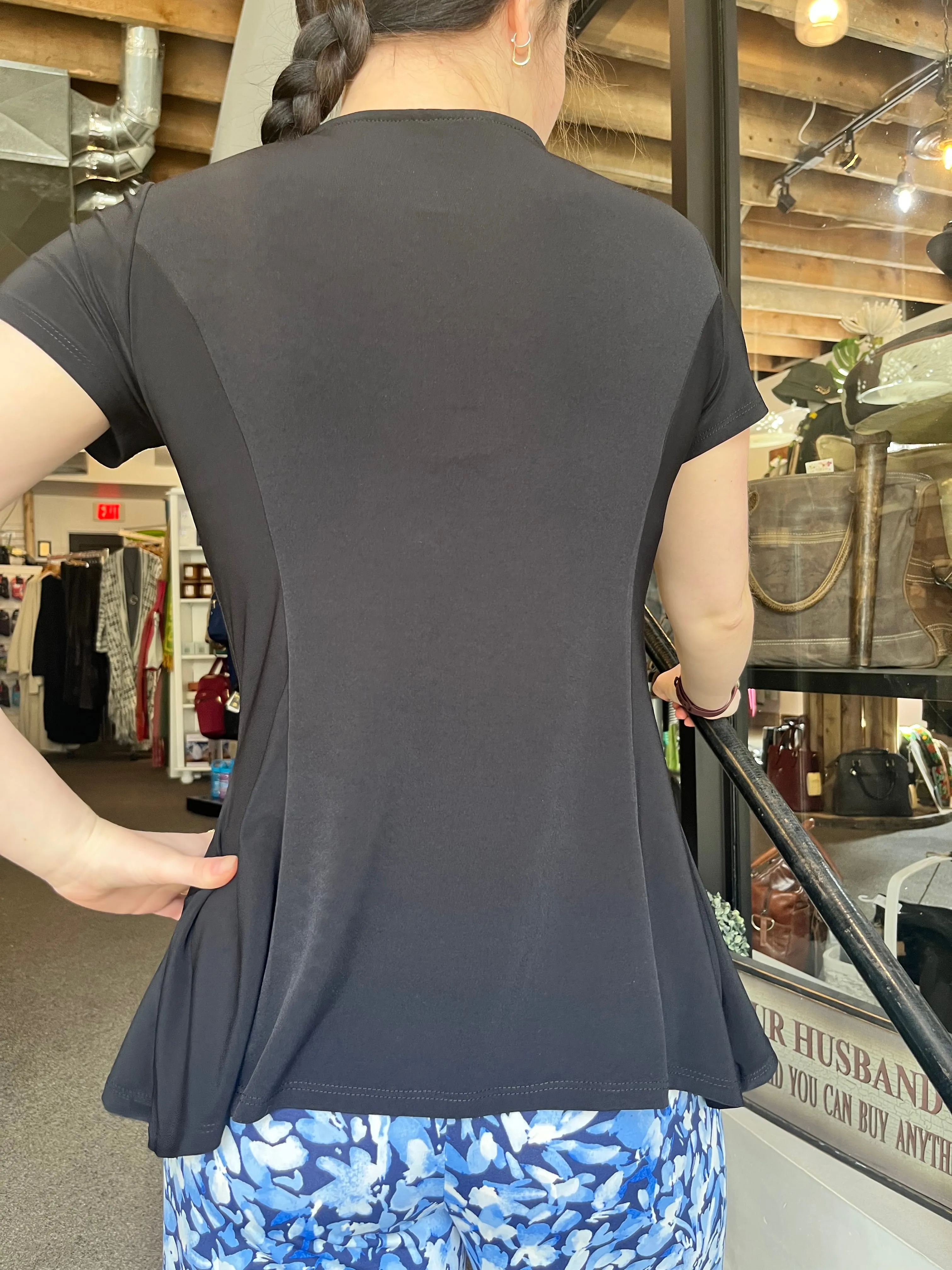 Short Sleeve Drape-Front Top (Canada-Made)