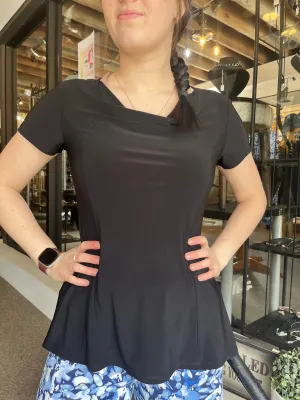 Short Sleeve Drape-Front Top (Canada-Made)