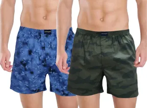 Sky Flower Green Camouflage Printed Cotton Funky Boxers