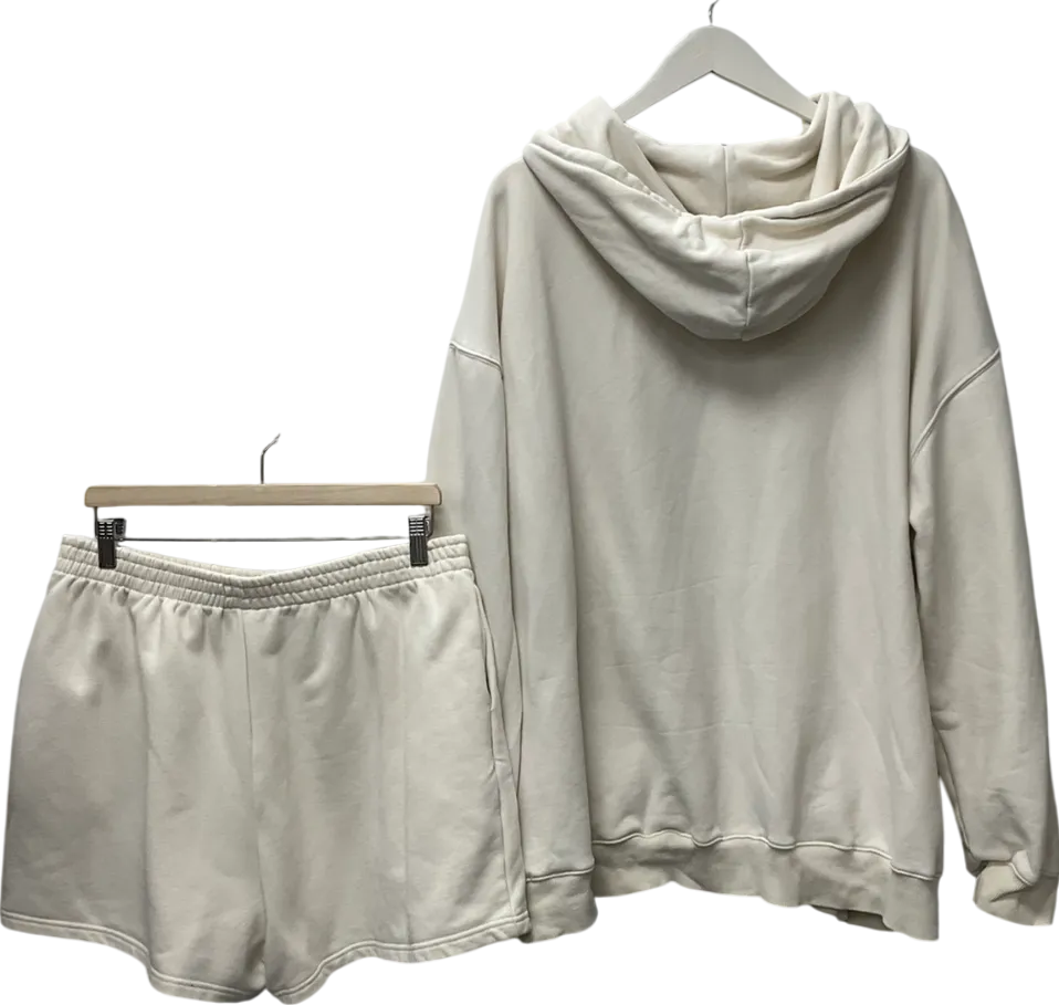SLA the label Cream Zip Up Hoodie & Jogger Shorts UK XL
