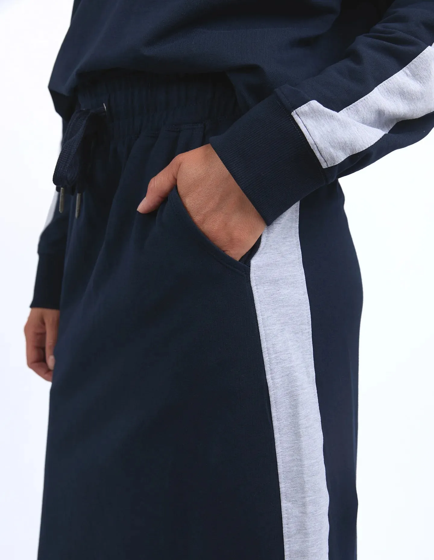 Sloane Fleece Skirt - Navy / Grey Marle