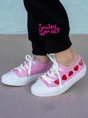 SmileyWorld Heart & Soul Pink Canvas Sneakers