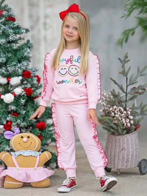 SmileyWorld Joyful Wonder Fleece Sweatshirt and Jogger Set