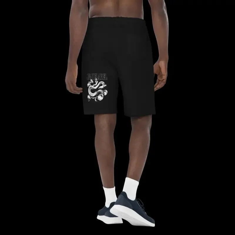 Snake Men's Fleece Shorts - Comfy Loungewear with Elastic Waistband & Pockets