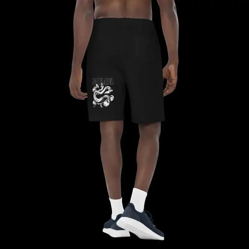 Snake Men's Fleece Shorts - Comfy Loungewear with Elastic Waistband & Pockets