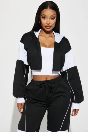 Sofia Color Block Lounge Hoodie - Black/combo