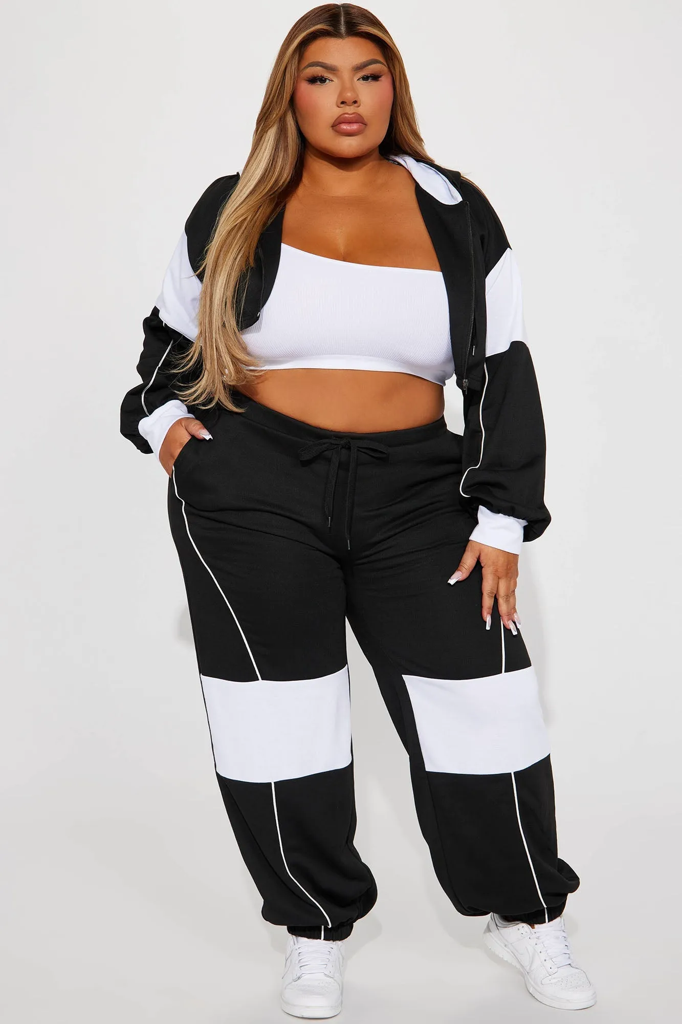 Sofia Color Block Lounge Hoodie - Black/combo