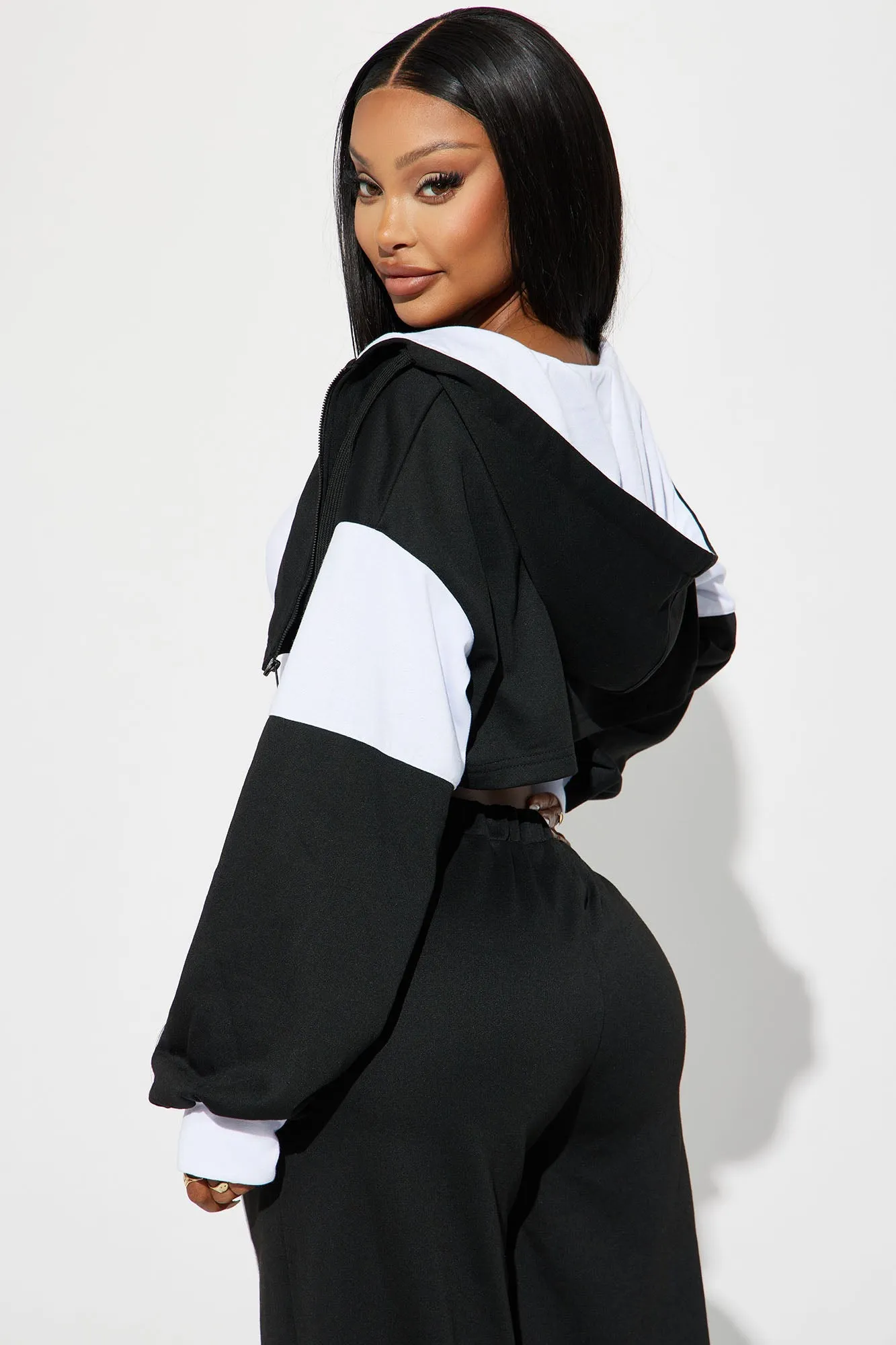 Sofia Color Block Lounge Hoodie - Black/combo