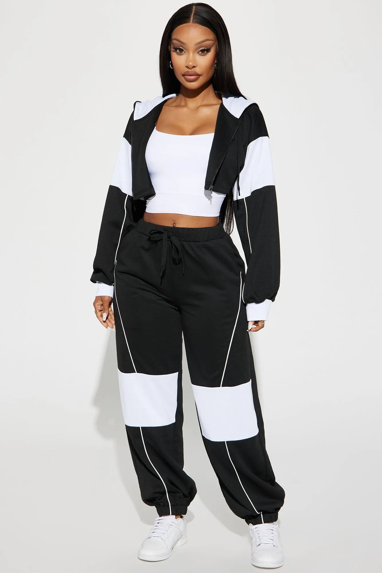 Sofia Color Block Lounge Hoodie - Black/combo