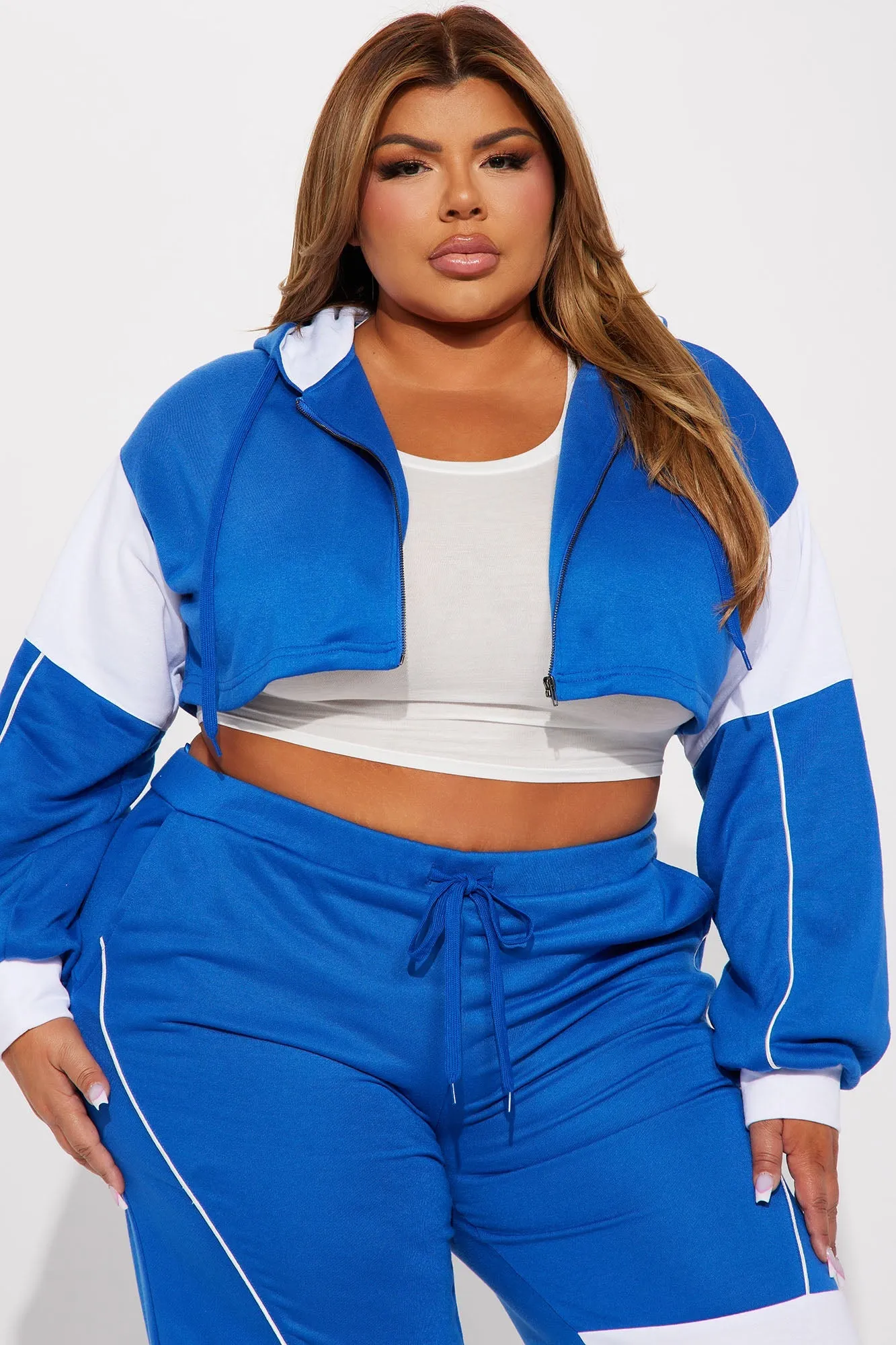 Sofia Color Block Lounge Hoodie - Blue/combo
