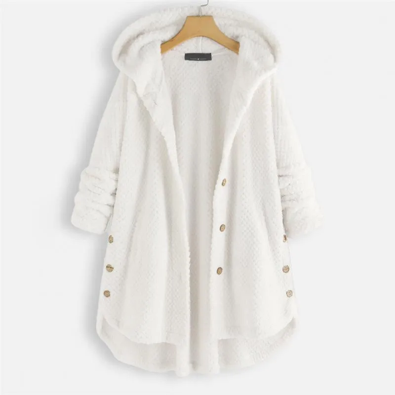 Soft, textured hooded fleece for women