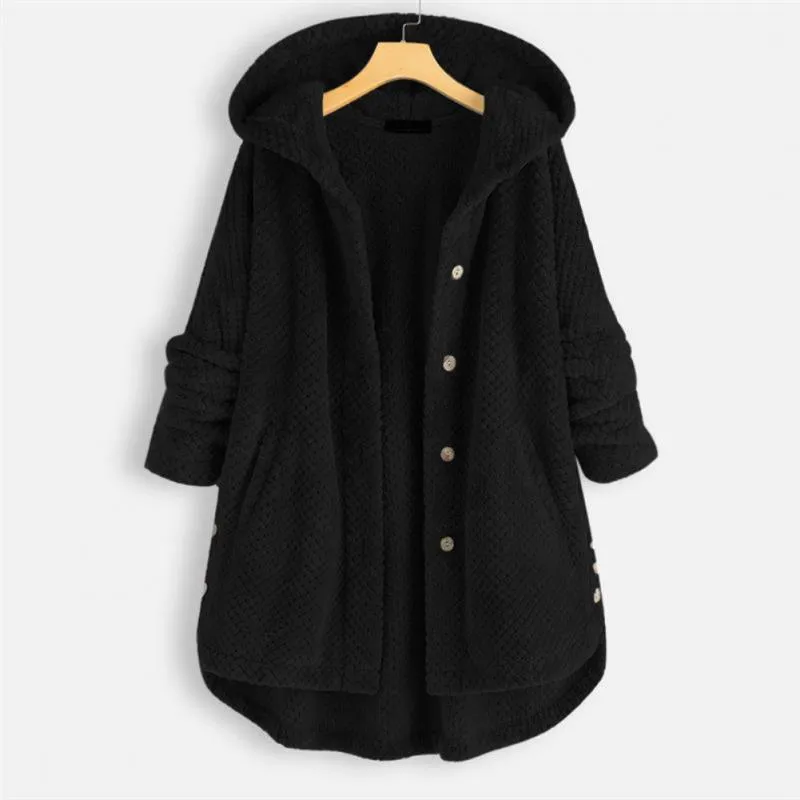 Soft, textured hooded fleece for women