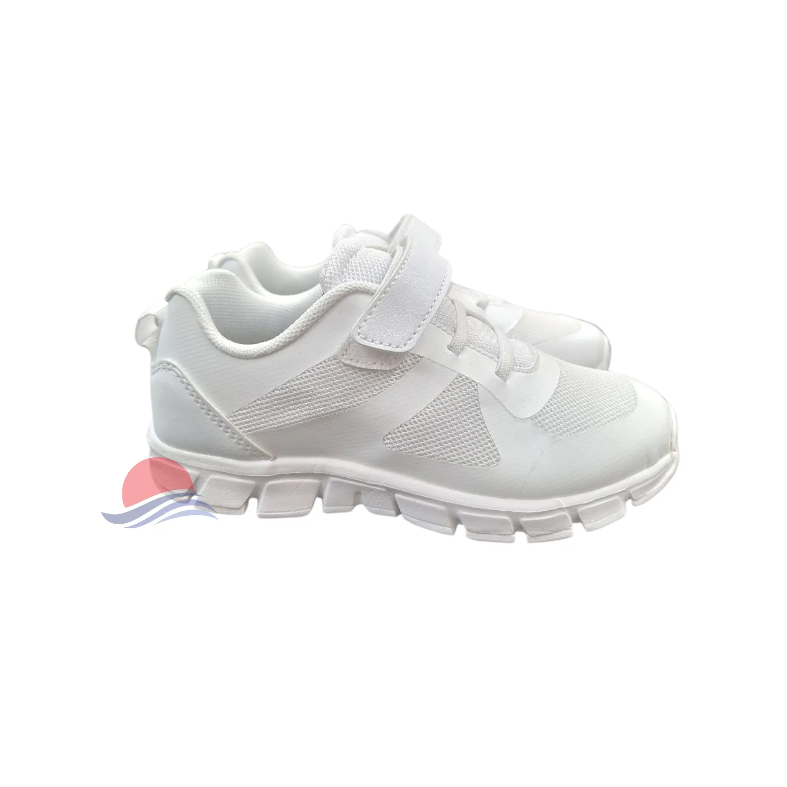 SPIKE White Kids School Shoes - Velcro