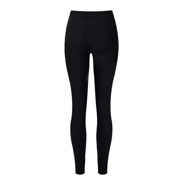 Street Popular Torn Slim Stretch High Waist Denim Pants