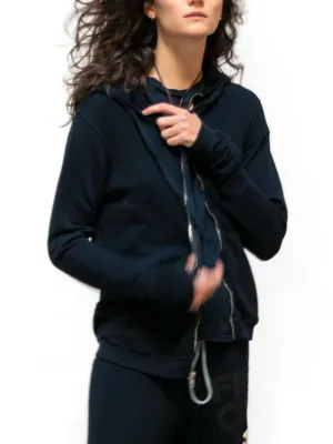 SUPERFLUFF LUX ZIP HOODIE IN DEEPSPACE CREAM