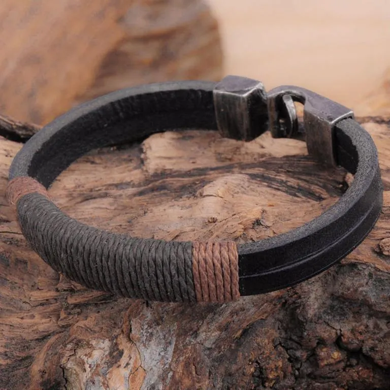 Surfer Leather Men Wristband