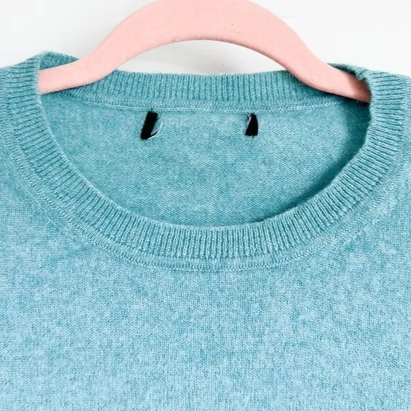 Talbots Audrey Blue Green 100% Cashmere Crew Neck Sweater sz Small
