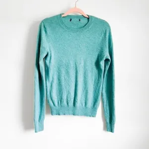 Talbots Audrey Blue Green 100% Cashmere Crew Neck Sweater sz Small