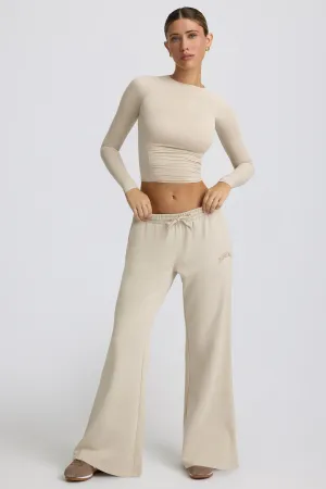Tall Low-Rise Wide-Leg Joggers in Bone