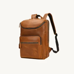 ﻿Tan Executive Leather Backpack